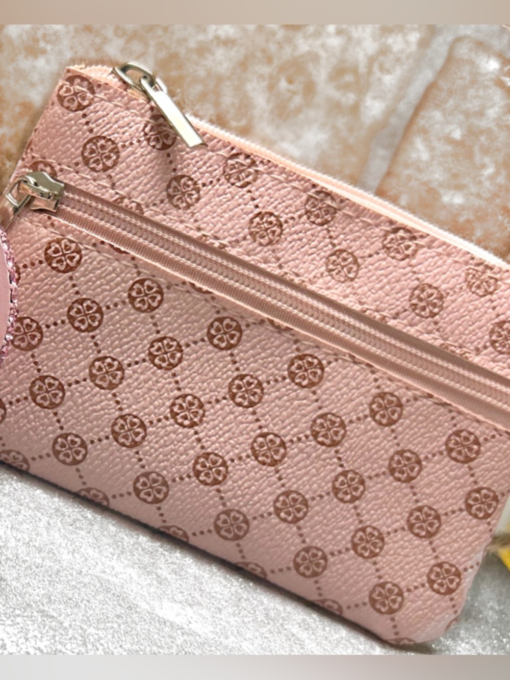 Pretty in Pink Zipper Pouch and Pink Crystal Earrings Duo! 🌸 - Picture 6 of 12